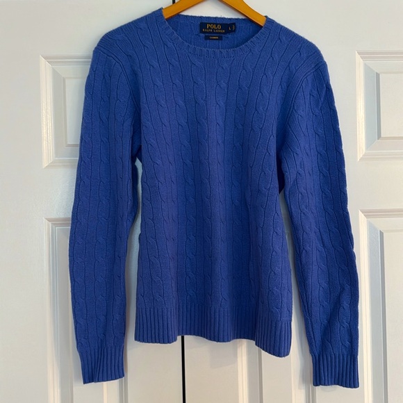 Polo Ralph Lauren crew neck Cashmere Sweater Size L - Picture 2 of 4